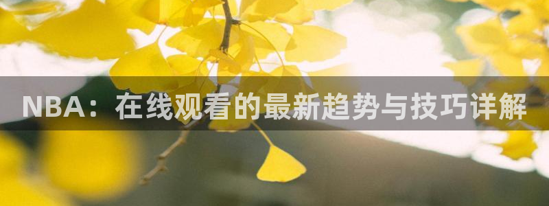 火凤直播足球免费观看：NBA：在线观看的最新趋势与技巧详解